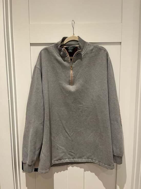 Woolrich Other - Woolrich Men's XXL Gray Quarter Zip Pullover Sweatshirt with Elbow Patches